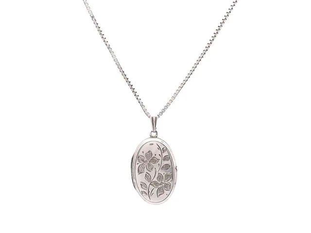 HÄNGE/KEDJA, silver, öppningsbart hänge, venezia, kedjans längd 45 cm, hängets höjd 39 mm, vikt 12,6 g, slitage.