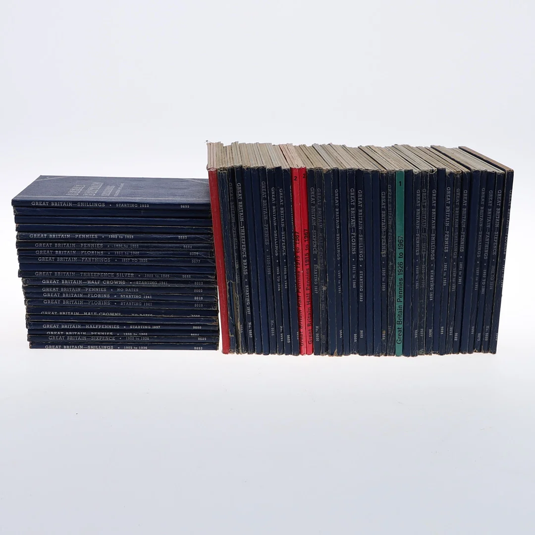 A LARGE COLLECTION OF WHITMAN FOLDERS, MANY WITH CONTENTS. — Coins & Banknotes — Lawrences Auctioneers