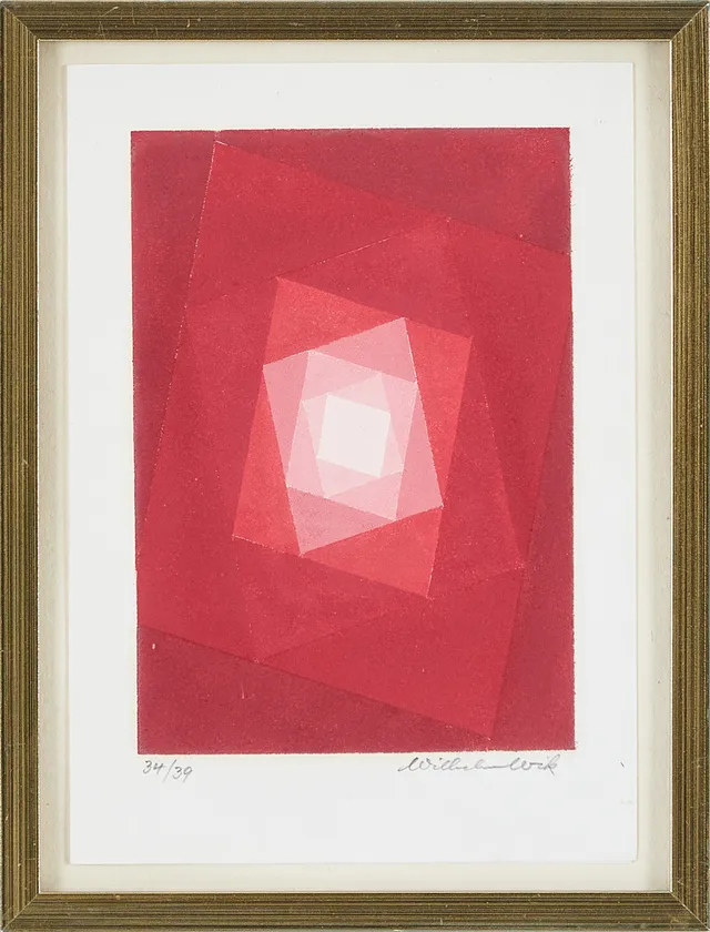 WILHELM WIK (1897-1987). Abstrakt komposition, litografi, 34/39, signerad.