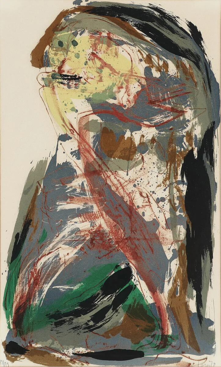 Untitled. Signed Jorn 70, 19/75. Lithograph in colours. Visible size 50×30 cm. — Modern Prints/CoBrA — Bruun Rasmussen
