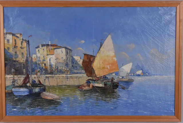 GEORG FISCHHOF. oljemålning, Venedig.
