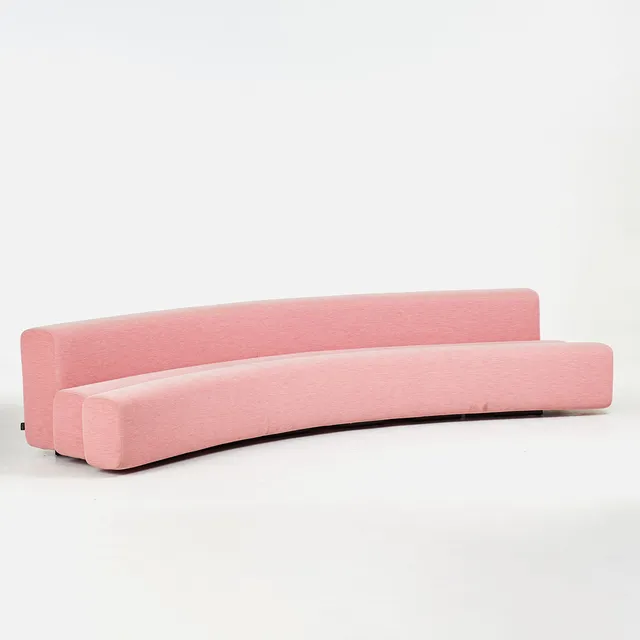 PIERRE PAULIN. Soffa, "Osaka", för la Cividina, rosa textilklädsel, justerbar form, formgiven 1967.