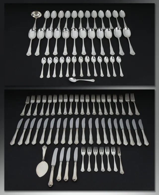 Carl M. Cohr. Sachian Flower, Copenhagen Hallmark / 830s silver cutlery (91)
