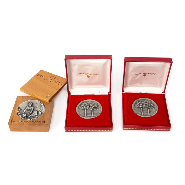 MEDALJER, 3 Stycken, silver.