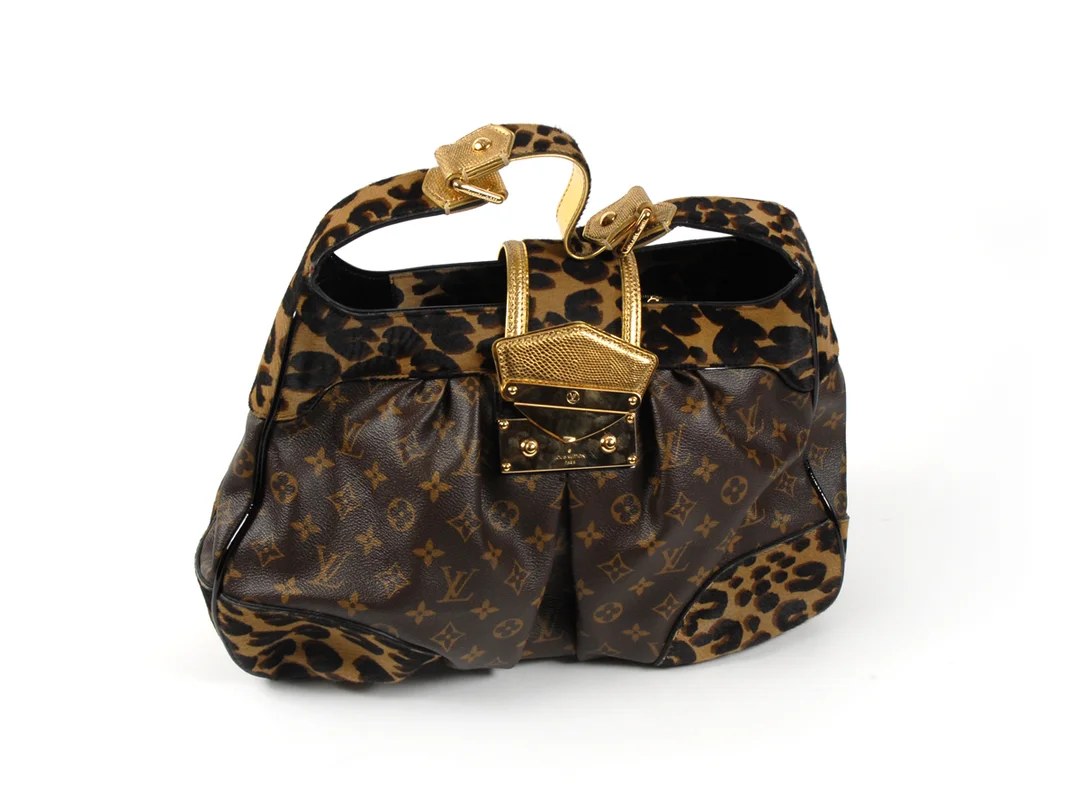 VÄSKA, LOUIS VUITTON mod. Polly/limited edition 42x25x11 cm leopard/läder/gulmetallspänne höst/vinterkollektionen 2006/07 dustbag — Accessoarer/Väskor — Kaplans