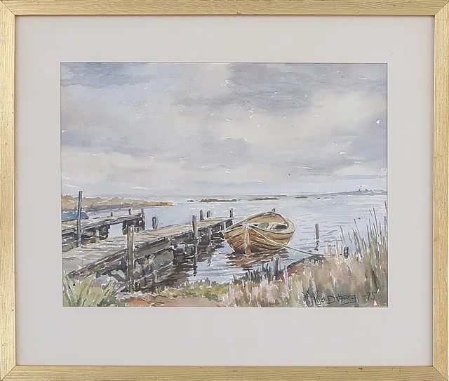 KJELL DYBERG. AKVARELL på papper, signerad, 1975.