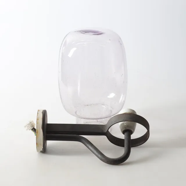VÄGGLAMPA, metall & glas, 1960/70-tal.