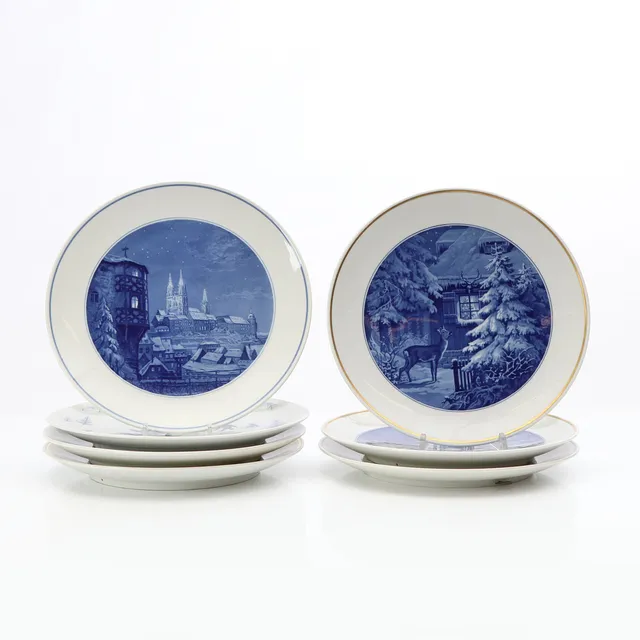 MEISSEN, JULTALLRIKAR, SJU ST. porslin. 1900-tal.