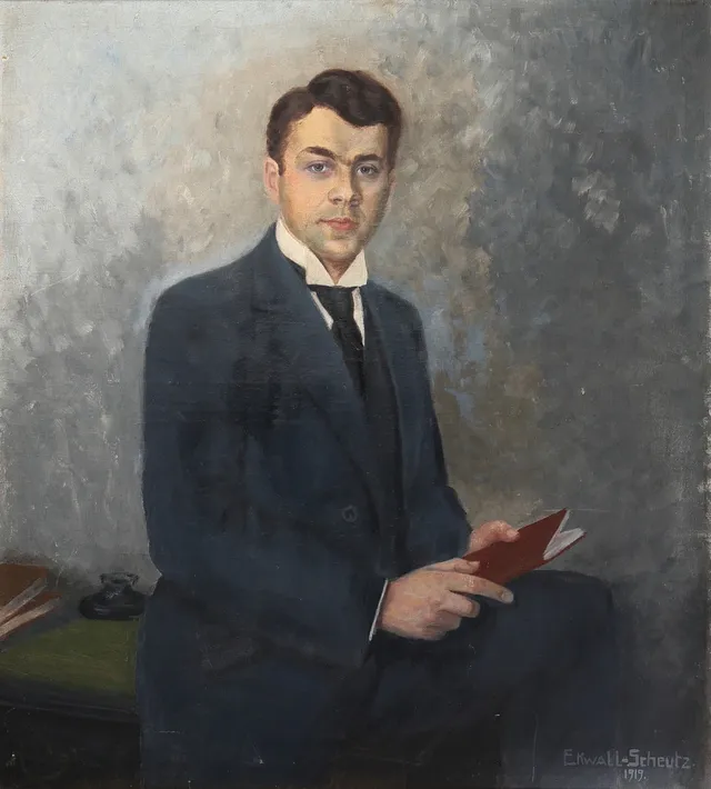 EBBA EKWALL-SCHEUTZ (1879-1943). "Porträtt", olja på duk, signerad Ekwall-Scheutz.