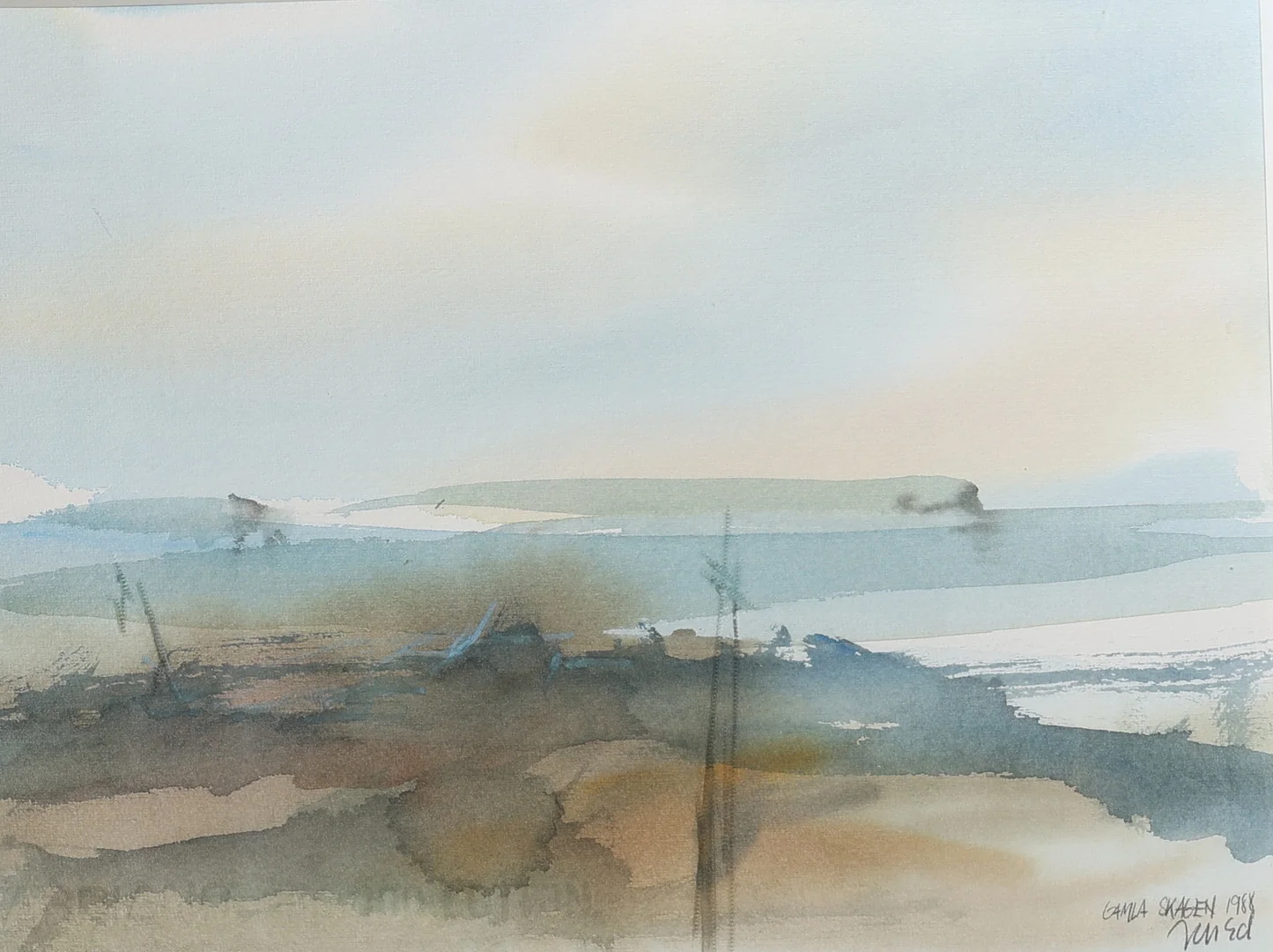 JAN ED. "Gamla skagen", akvarell, signerad samt daterad 1988. — Paintings — Gomér & Andersson Nyköping