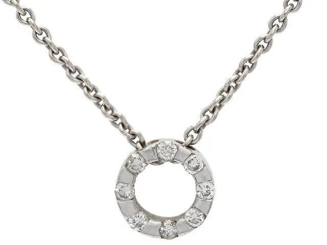 STRÖMDAHL, hänge/kedja, 18K vitguld, 8 briljantslipade diamanter ca 0,12 ctv, ca TW/SI, längd 42 cm, vikt 3,6 g.