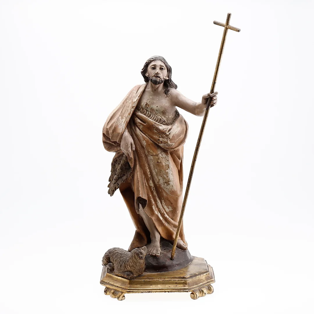 SPANISH SCHOOL, 18TH CENTURY. Saint John the Baptist. — Sculptures & Bronzes — Balclis