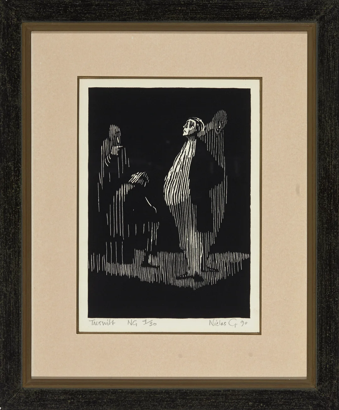 Gulbrandsen, Niclas — Komposisjon med mennesker, 1990 — Kunst/Grafikk — Blomqvist