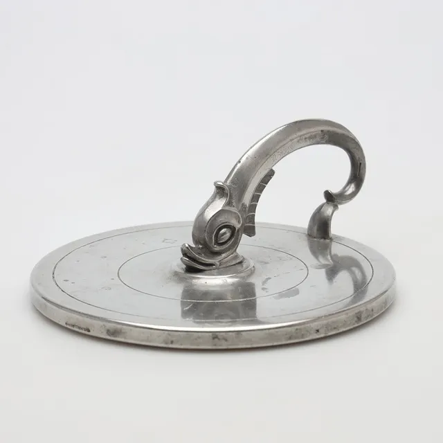 HANDSPEGEL, tenn, art-deco, C.G. Hallberg.