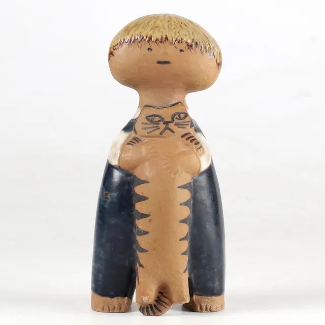 LISA LARSON. Figurin, stengods, "Pelle", Gustavsberg.