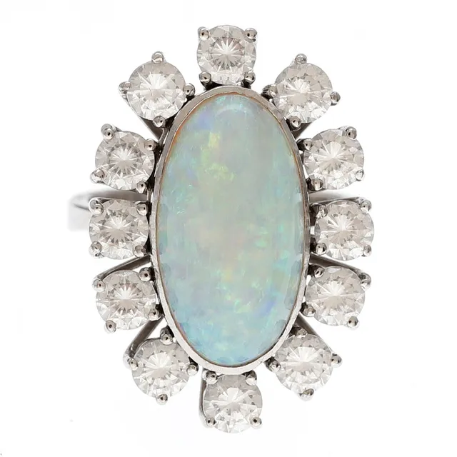 Opal rosette ring, circa 1960.