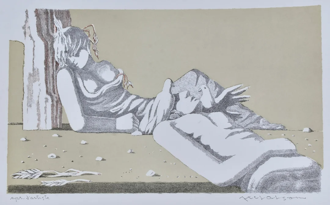 AXEL OLSON. Färglitografi. — Engravings & Prints — Halmstads Auktionskammare