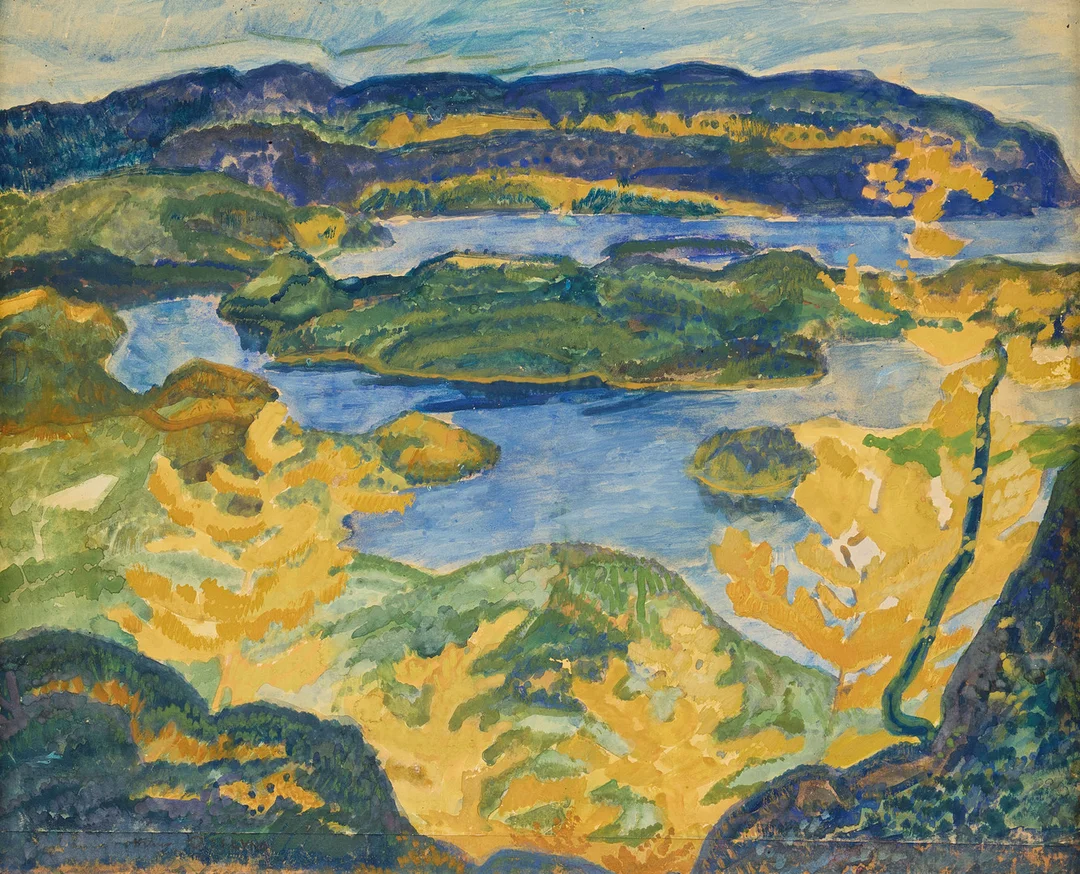HELMER OSSLUND. Älvlandskap. — Paintings — Stockholms Auktionsverk Fine Art