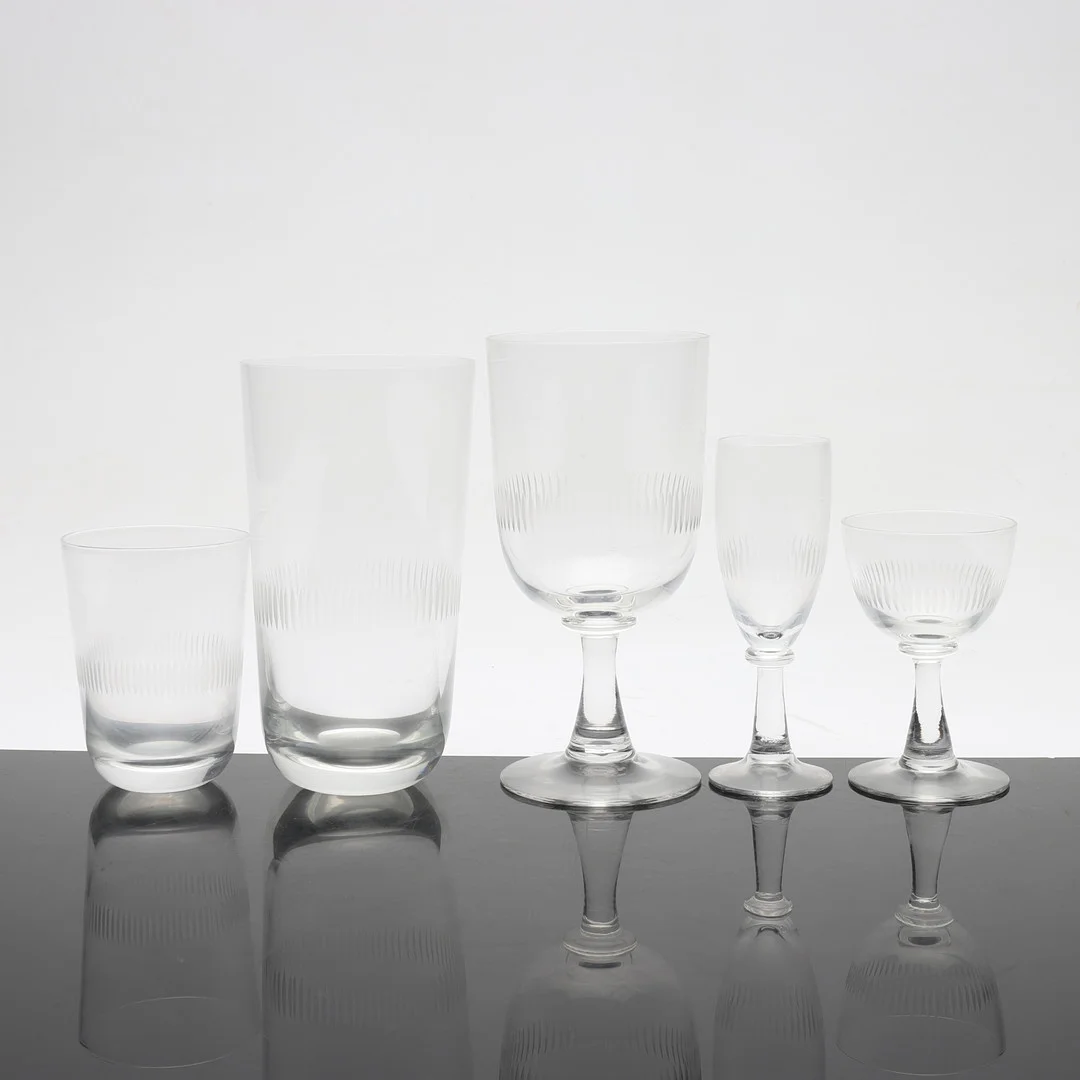 BENGT ORUP. Glasservis, 60 delar, "Recette", Johansfors, 1900-talets mitt. — Utility glass — Gomér & Andersson Norrköping