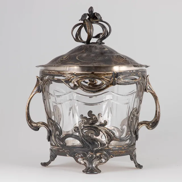 Jugendstil-Bowle, WMF Geislingen, um 1905.