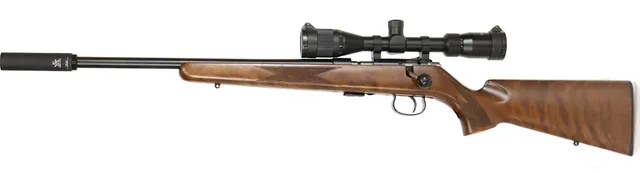 KULGEVÄR VÄNSTER, Repeter, fabrikat Anschutz, modell 14 LD HB LH, kaliber .22LR, tillv.nr 3182670, se-nr SE3100856.