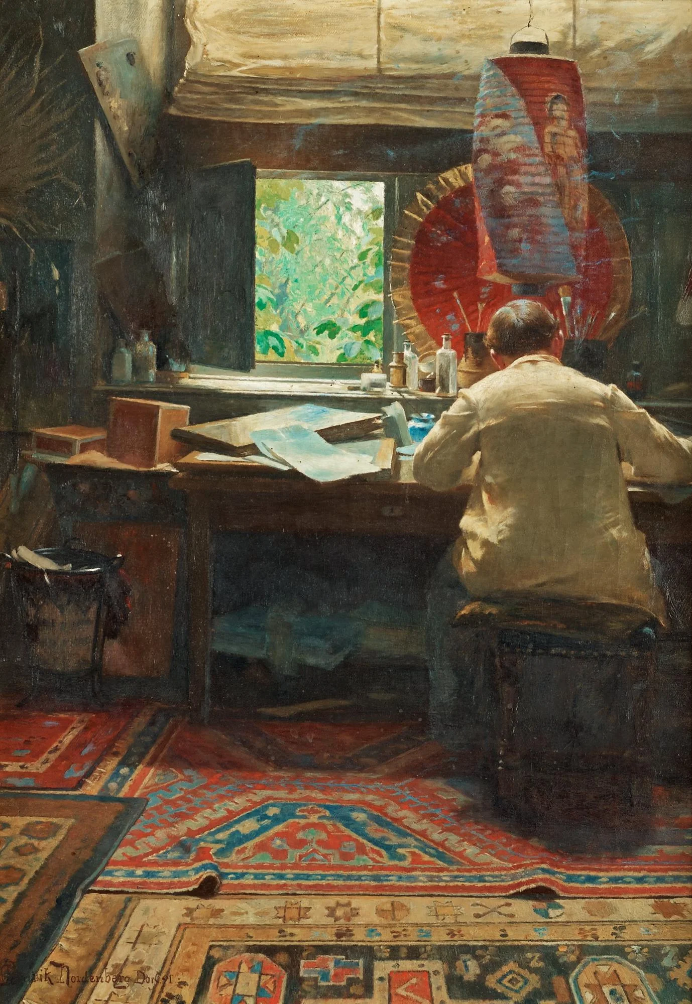 Henrik Nordenberg, Ateljéinteriör. — Bukowskis