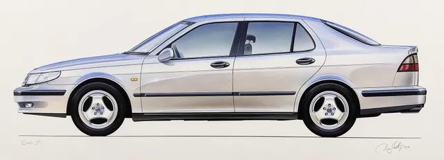 RONY LUTZ. SAAB. Original. Saab 9-5. Silvermet.