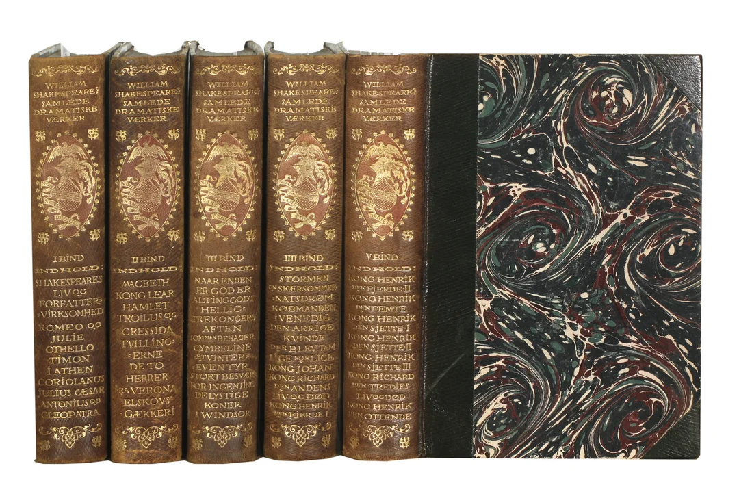 Shakespeare, William — Samlede dramatiske værker. Oversatte af Edv. Lembke. — Gjenstand/Bøker — Blomqvist