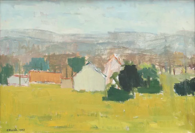 OLLE HALLÉN. "Palmas Sardinien", olja på duk, signerad och daterad, O Hallén 1955.