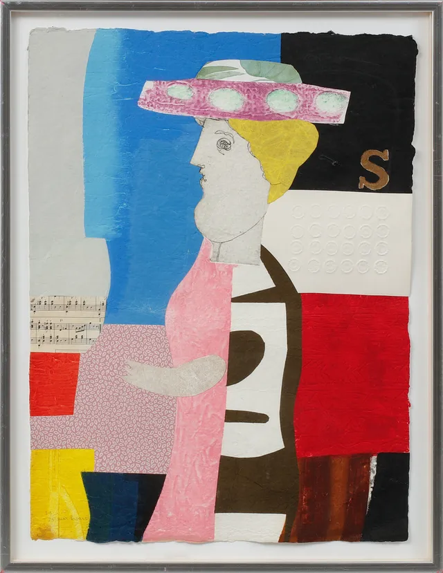 MAX PAPART. "Music Lady", färgetsning med kollage, signerad och numrerad 29775.