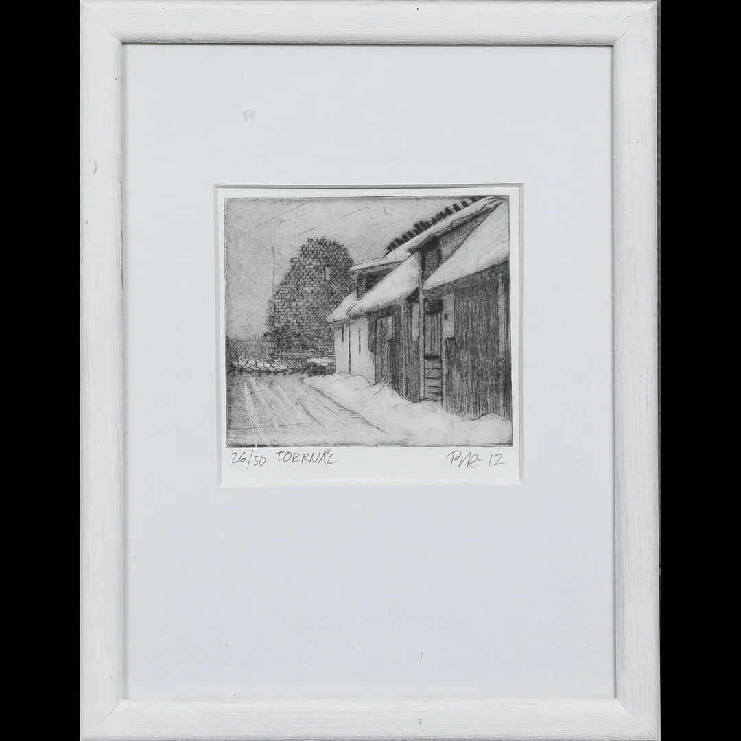 OIDENTIFIERAD KONSTNÄR, TORRNÅL 26/50, SIGNERAD, DATERAD, INGLASAD. — Engravings & Prints — Auktionskammaren Sydost Kalmar