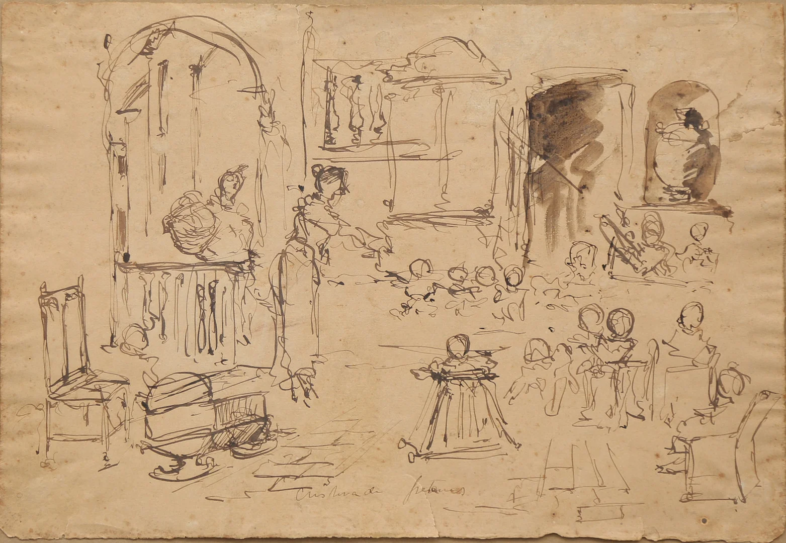 ATTRIBUTED TO FRANCISCO DOMINGO MARQUÉS. Children's classroom. — Drawings — Balclis