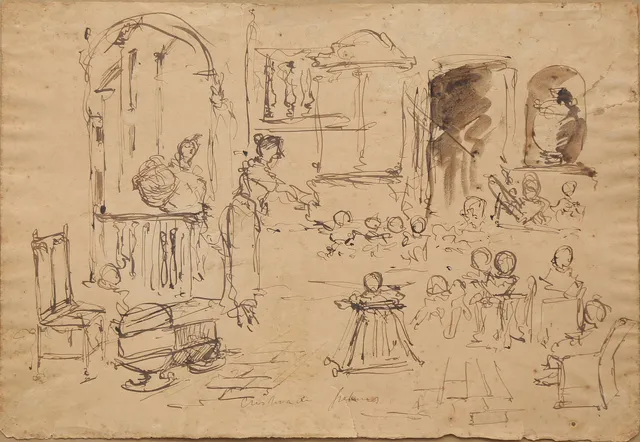 ATTRIBUTED TO FRANCISCO DOMINGO MARQUÉS. Children's classroom.
