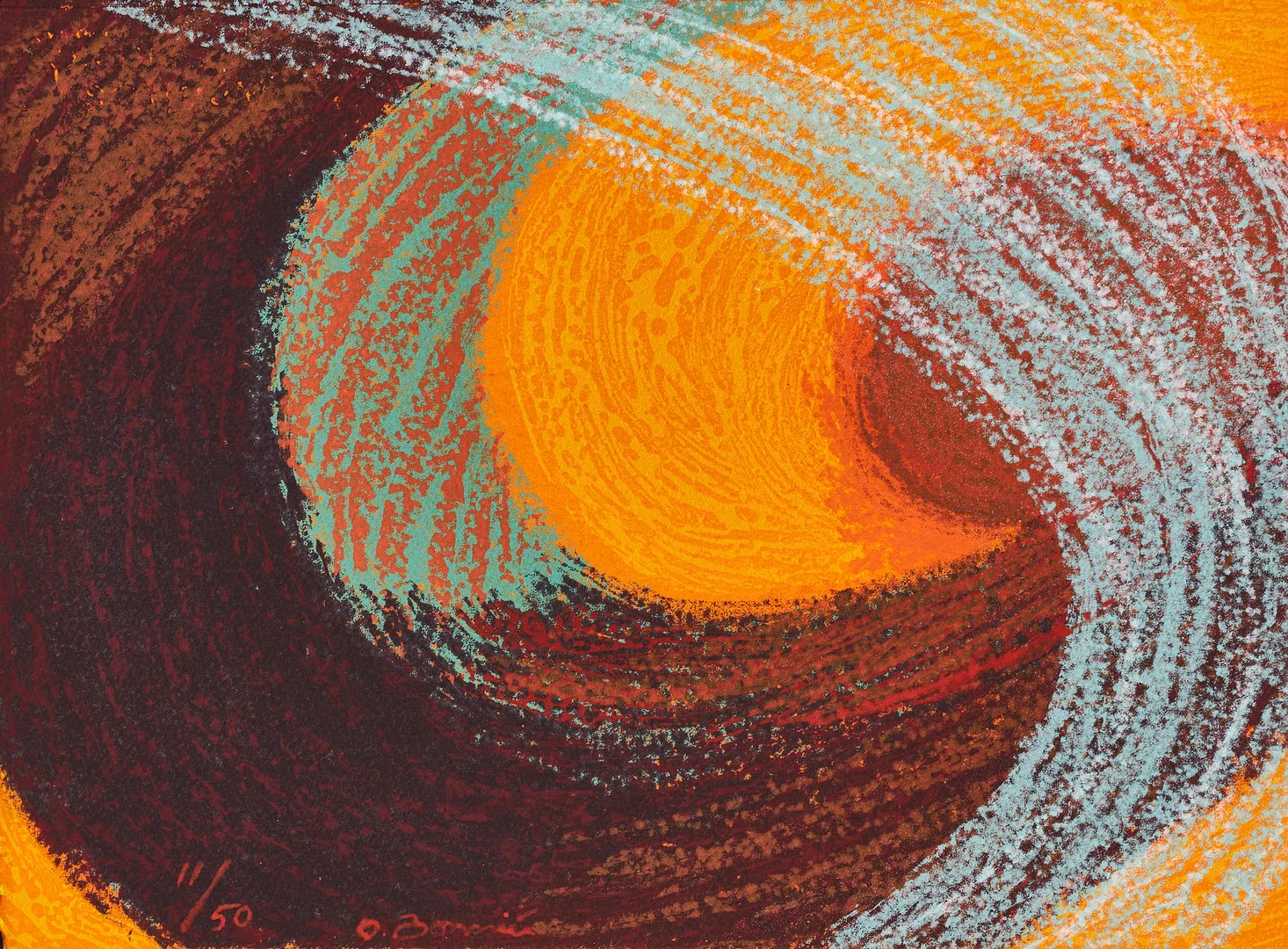 OLLE BONNIÉR (1925-2016). "Space Membrane", signerad och numrerad 11/50, färgserigrafi. — Engravings & Prints — Crafoord Auktioner Stockholm