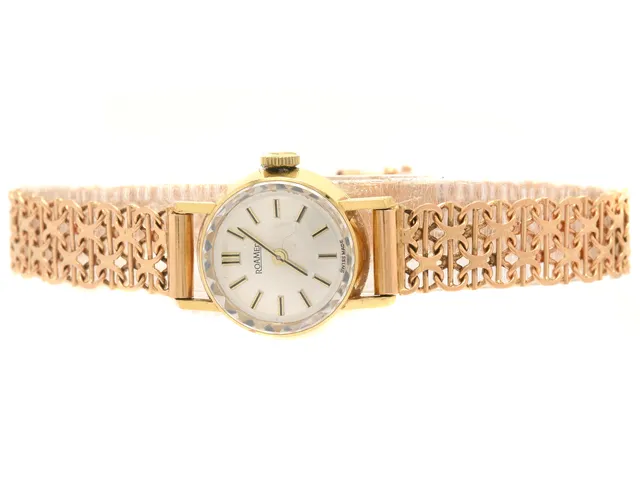 Roamer manuell 18K 18mm med X-länkarmband med stav 18K brv23,2g