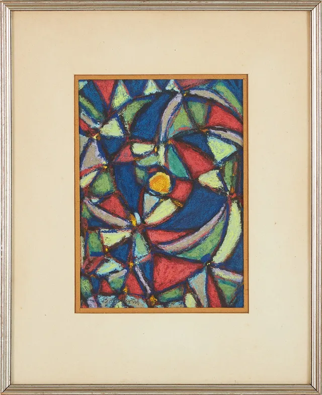 HARRY BOOSTRÖM (1917-1996). Landskap (bl a från Kyllej) 3 st, kompositioner, 3 st, pastell.