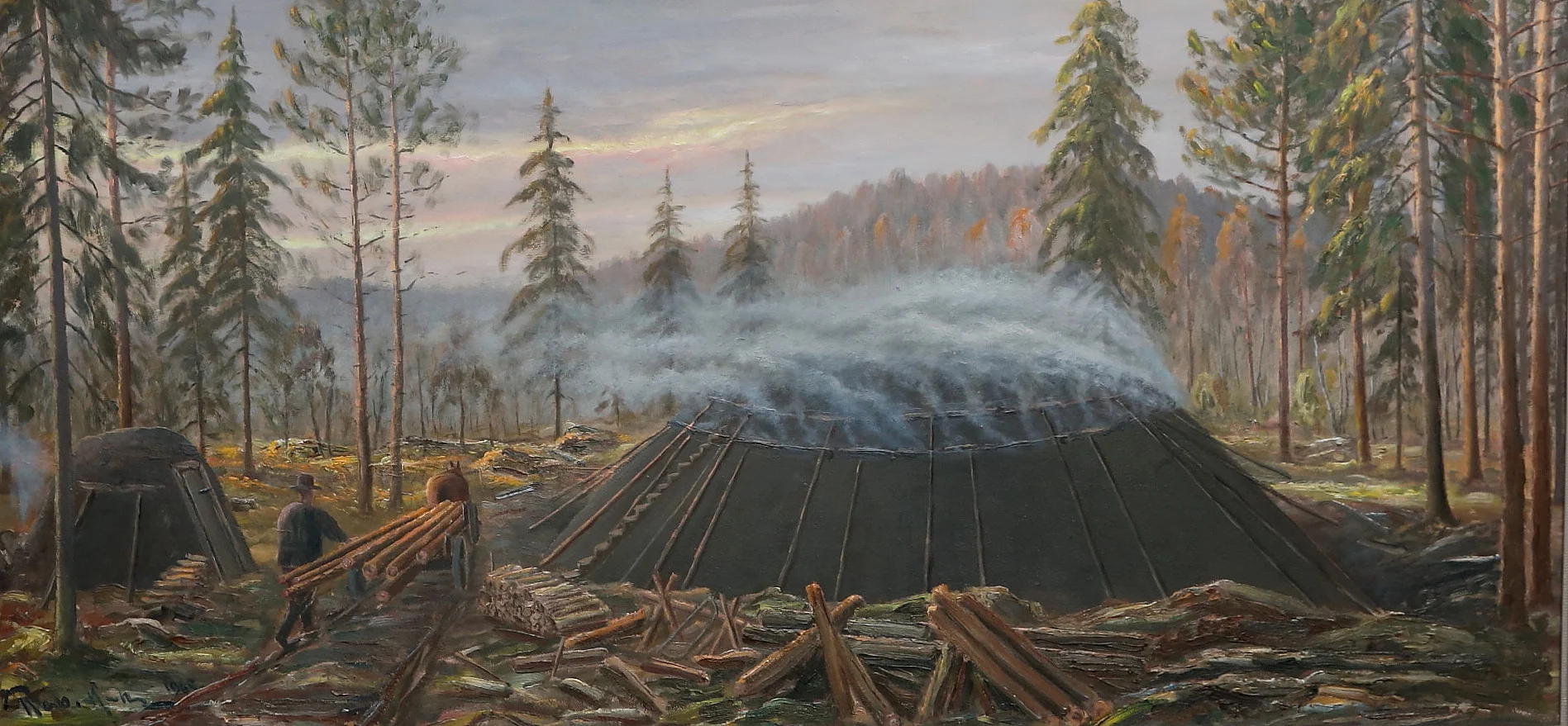 ROBERTH KARLSSON. Olja på på pannå, signerad och daterad 1965. — Paintings — Gomér & Andersson Linköping