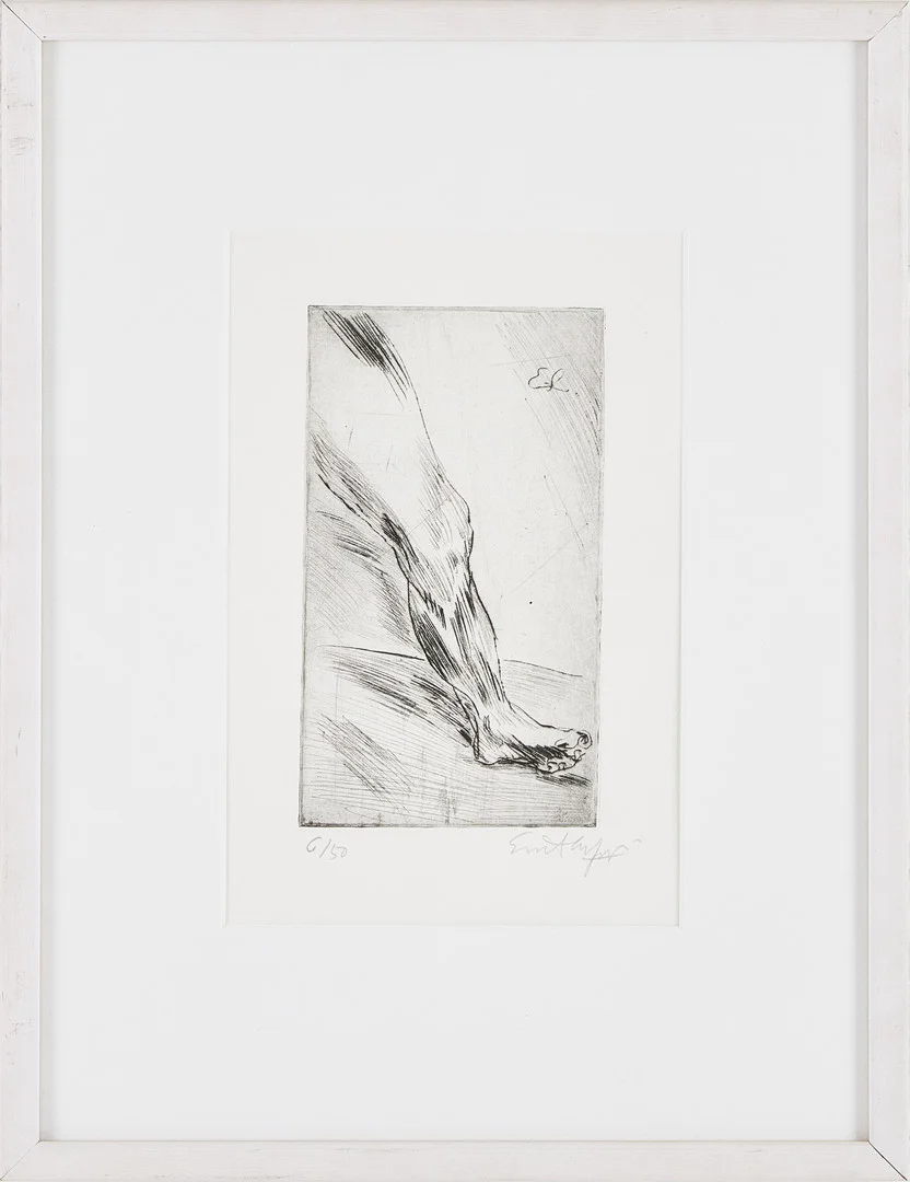 EVERT LUNDQUIST. "Benet II", torrnålsgravyr, 6/50, signerad. — Engravings & Prints — Stockholms Auktionsverk Magasin 5