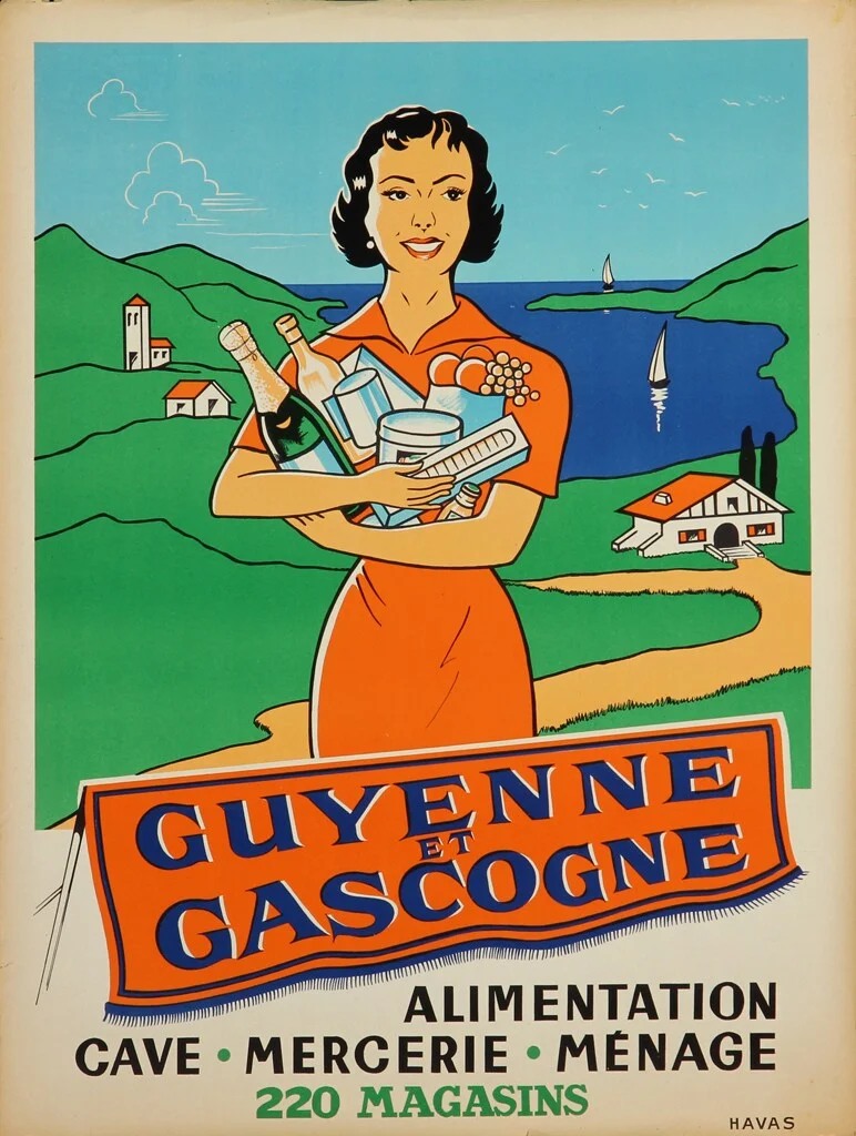 Fransk plakat, 'Guyenne et Gascogne', ca. 1950'erne — Paintings and sculptures/Prints and photography — Lauritz