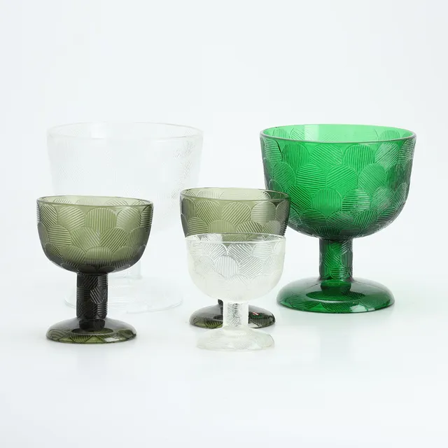 HEIKKI ORVOLA. Skålar på fot, "Miranda" 5 stycken, Iittala, Finland.