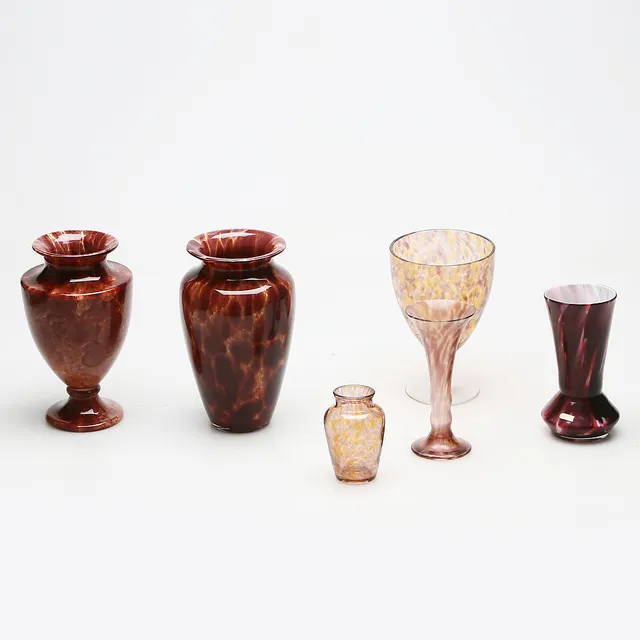 VASER, 6 st, glas, bland annat Solglas, Pukeberg.