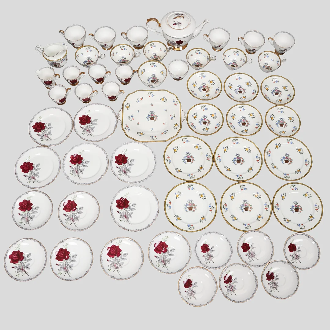 AYNSLEY AND ROYAL STAFFORD TEA SETS. (55). — Tableware — Young's Auctions