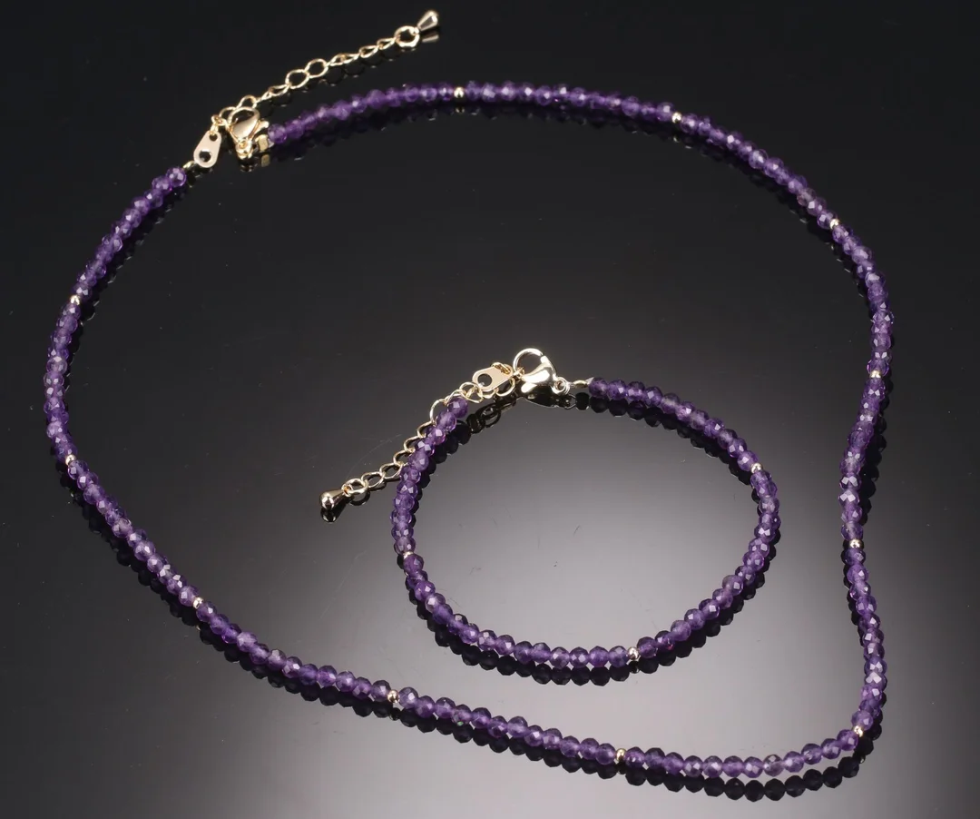 Ametyst halskæde og armbånd (2) — Jewellery/Necklaces, pendants — Lauritz