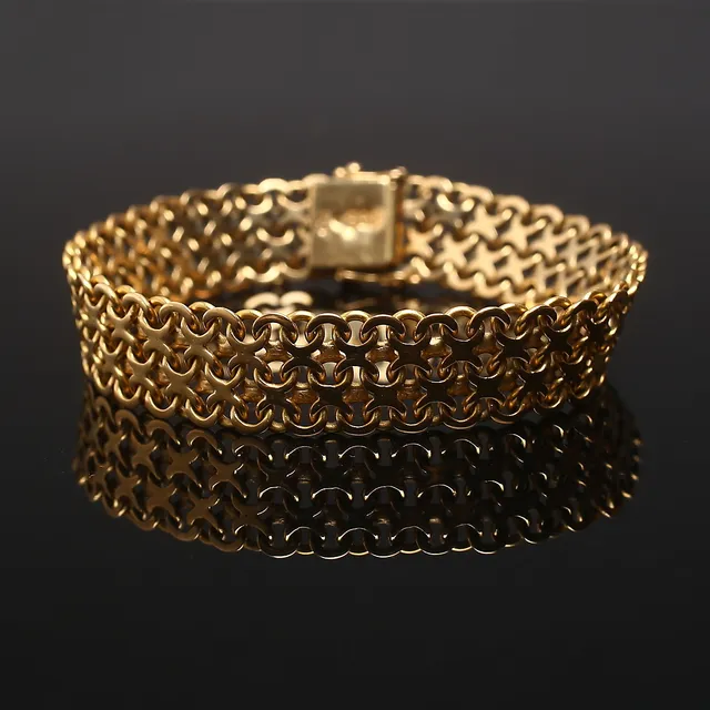 ARMBAND, 18K guld, X-länk, Stockholm 1960.