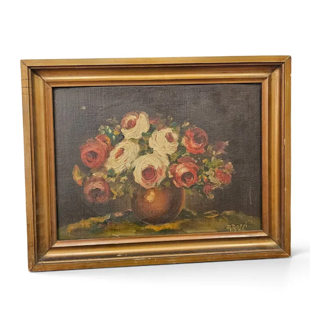 ANTONIO ROSSÓ. Flores, óleo sobre lienzo.