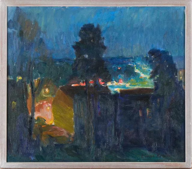 EINAR ROSÉN (1910-1998). "Nattbild", olja på duk, signerad.
