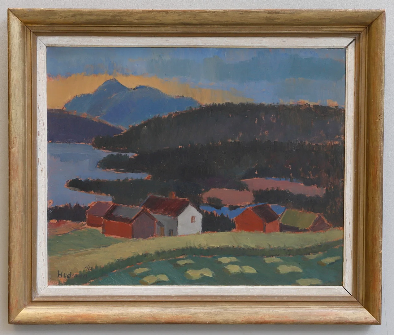 JOHN HEDMAN. "Mot Gussvattnet, Jämtland", olja på pannå, signerad och daterad -46. — Paintings — Gomér & Andersson Nyköping