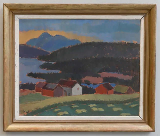 JOHN HEDMAN. "Mot Gussvattnet, Jämtland", olja på pannå, signerad och daterad -46.