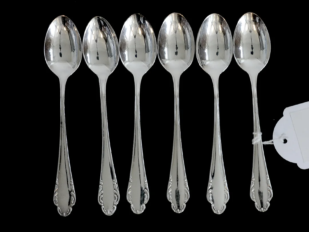 Kaffeskedar 6st. S830 68,0g 112mm, modell: Haga — Silver/Matsilver — Kaplans
