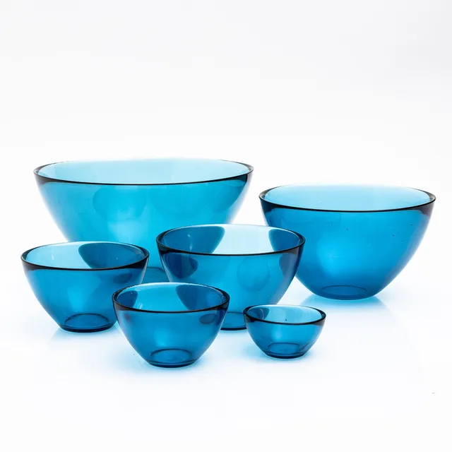 SVEN PALMQVIST. 6 st, skålar, "Fuga" glas, Orrefors.